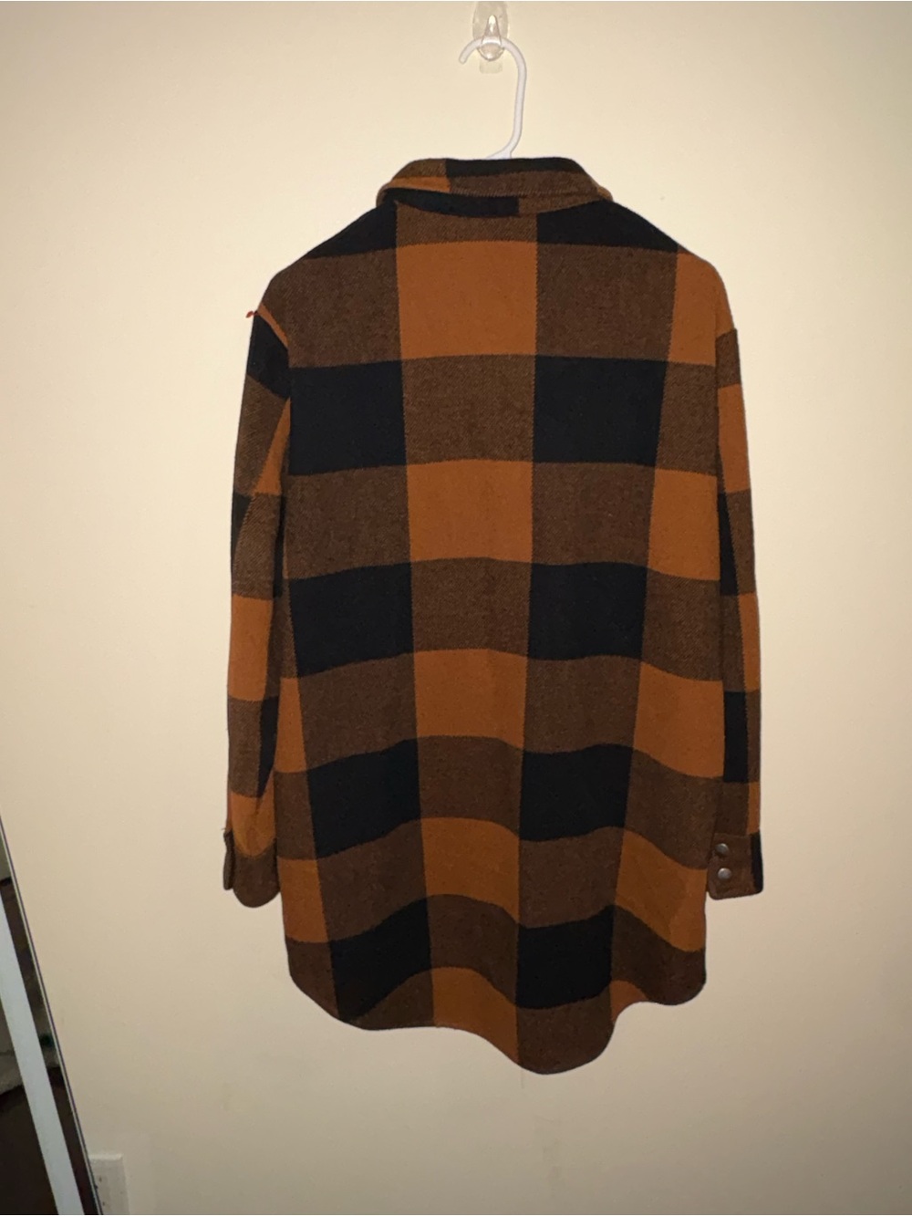 RD Style Black and Brown Plaid Button Shirt Jacket - Picture 6 of 16